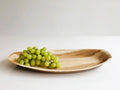 Large Palm Leaf Platter with grapes